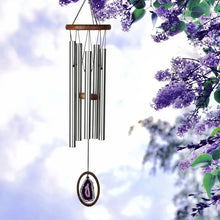Load image into Gallery viewer, Genuine Purple Agate Stone Metal Wind Chime | Woodstock Celtic Gift