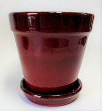 Load image into Gallery viewer, 5&quot; Glazed Flower Pot with Saucer