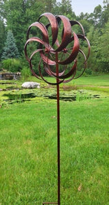 Windward Antique Copper Kinetic Metal Wind Spinner Outdoor Garden Art HH93