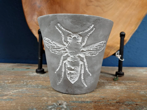 Embossed bug concrete 5" planters | Dragonfly Butterfly or Bee Stamped pattern