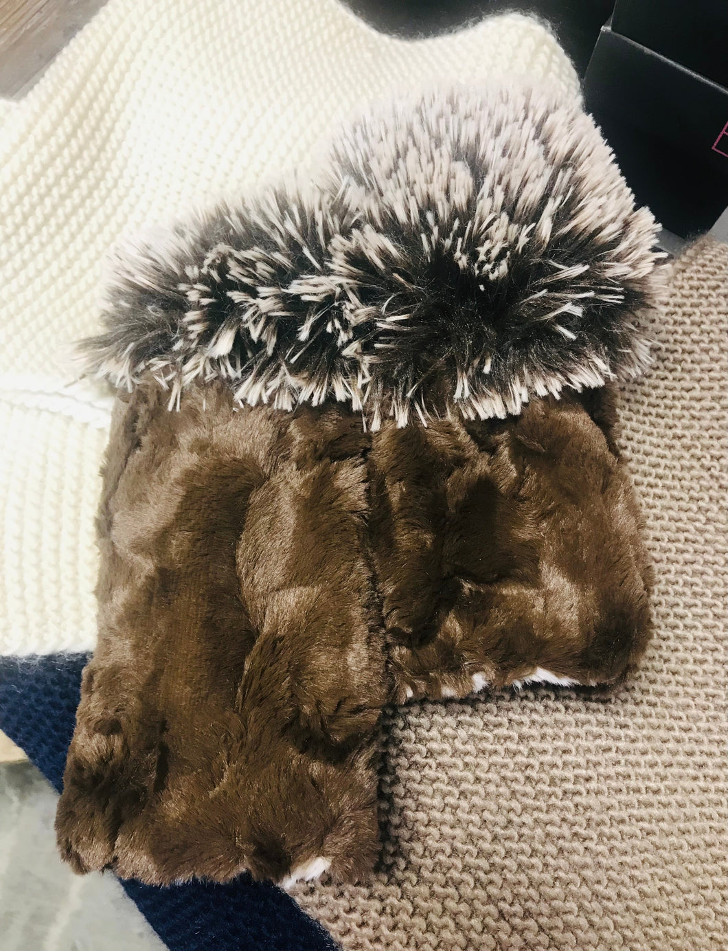 Fingerless Texting Gloves Reversible Fox cuff & Assorted Faux Fur