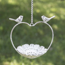 Load image into Gallery viewer, Hanging Cast Iron Vintage White Bird Feeder | Poppy or Sunflower