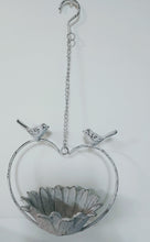 Load image into Gallery viewer, Hanging Cast Iron Vintage White Bird Feeder | Poppy or Sunflower