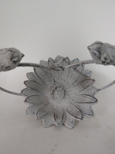 Load image into Gallery viewer, Hanging Cast Iron Vintage White Bird Feeder | Poppy or Sunflower