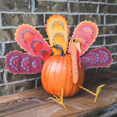 Large 3-D Thanksgiving Turkey | No carve Pumpkin Decorations