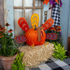 Large 3-D Thanksgiving Turkey | No carve Pumpkin Decorations