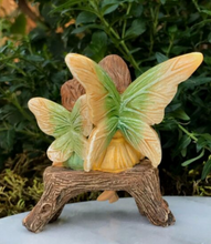 Load image into Gallery viewer, Miniature Fairy Garden Sisters On Bench