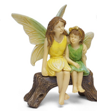 Load image into Gallery viewer, Miniature Fairy Garden Sisters On Bench