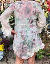 Load image into Gallery viewer, Rose Print Linen Duster | Women&#39;s Cardigan | Plus Size