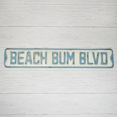 Rustic Metal Street Sign 'Beach Bum'  34