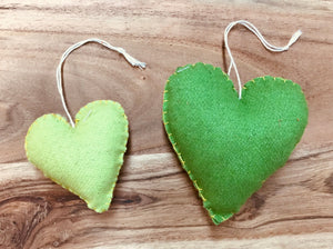 Heart Shaped Mushroom Toadstool Felt Ornaments Spring Decor