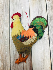 Decorative Felt and Patchwork Rooster