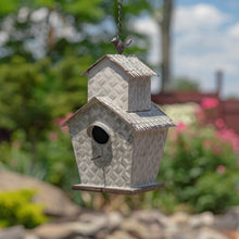 Load image into Gallery viewer, Farmhouse Galvanized Metal Hanging Birdhouse  Bird Lover&#39;s Gift