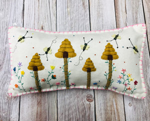 Decorative  Pillow Bees, Flowers and  Hives | Accent pillow