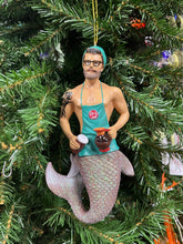 Load image into Gallery viewer, Java Joe Coffee Barista Merman and Christmas Ornament |  Adult Fun Ornament