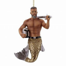 Load image into Gallery viewer, Swordfish Merman Christmas Adult Fun Ornament