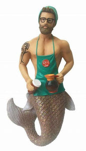 Java Joe Coffee Barista Merman and Christmas Ornament |  Adult Fun Ornament