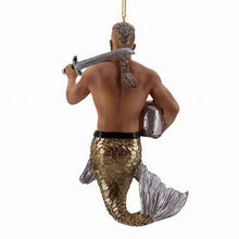 Load image into Gallery viewer, Swordfish Merman Christmas Adult Fun Ornament