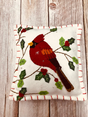 Decorative Christmas Cardinal Pillow | Accent pillow