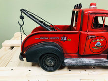 Load image into Gallery viewer, Vintage Red Tow Truck Metal Replica | Collectible Recovery Truck | Retro Industrial Decorative Figurine