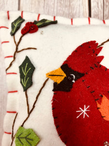 Decorative Christmas Cardinal Pillow | Accent pillow