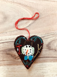 Mini Felt Seasonal Christmas Ornaments Heart and Star shapes