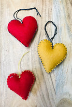 Load image into Gallery viewer, Puppy Dog Heart Shaped hanging felt Christmas ornament