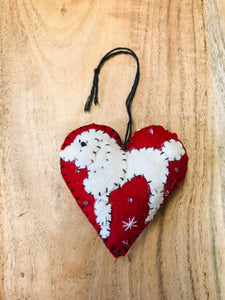 Pet Heart Shaped hanging felt ornament All Occasion Dog Puppy