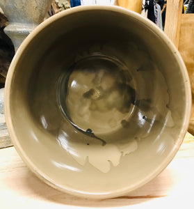 SALE Large Ceramic Textured Planter Brown Drip Glaze