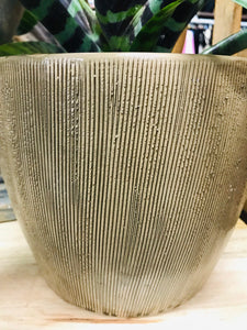 SALE Large Ceramic Brown Drip Striped Texture Planter | Brown Drip Glaze | 7" tall x 8" wide