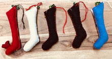 Load image into Gallery viewer, Seasonal Felt Stocking Shaped Hanging Christmas Ornaments