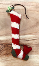 Load image into Gallery viewer, Felt Stocking Christmas Ornaments | St. Nick Candy Cane