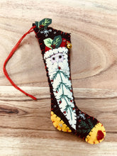 Load image into Gallery viewer, Seasonal Felt Stocking Shaped Hanging Christmas Ornaments