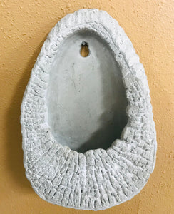 Wall mount Cement Planter Pocket with bark texture 9 inch