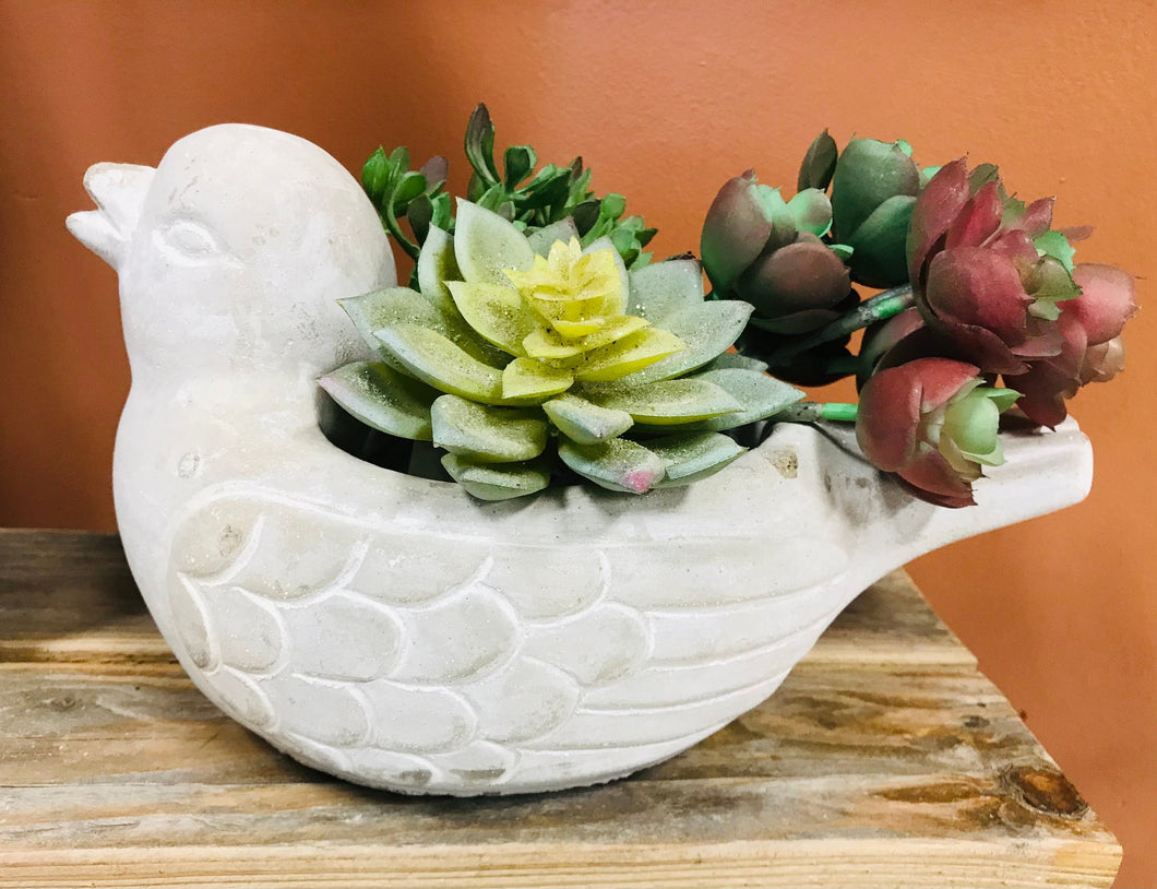 Adorable Cement Bird Shaped Planter | Nature inspired