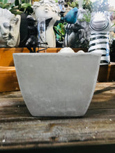 Load image into Gallery viewer, Small Gray Matte Glazed Ceramic Square Flower Planter Pot with Drainage Indoor Outdoor Plant Lover&#39;s Gift