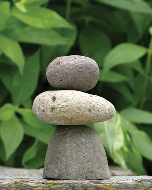 Natural River Rock Stone Cairn 3 stone statue Zen Garden Decor