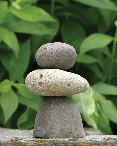 Natural River Rock Stone Cairn | 3 stone statue | Zen Garden Decor | Garden Flower Bed Accent | Outdoor Zen garden decor | Indoor Zen Decor