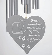 Load image into Gallery viewer, Wind Chime Chimes Heart Cat Remembrance | Forever Remembered Forever Missed | Rainbow Bridge