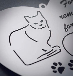 Wind Chime Chimes Heart Cat Remembrance | Forever Remembered Forever Missed | Rainbow Bridge