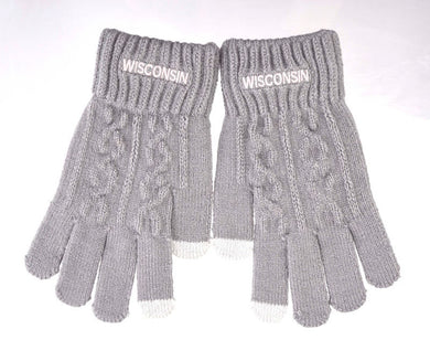 Wisconsin Gray and Pink Gloves | Very Warm | Robin Ruth design Cable Knit