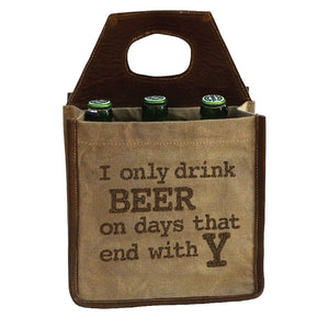Save Water, Drink Beer 6-pack Rugged Beer totes canvas leather