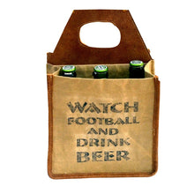 Load image into Gallery viewer, Save Water, Drink Beer 6-pack Rugged Beer totes canvas leather