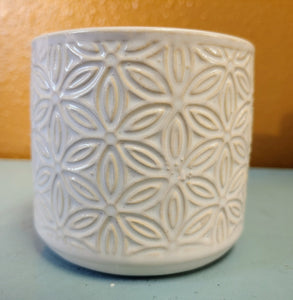 Classic Designs 3" glazed ceramic planter white mini succulent pot with drainage