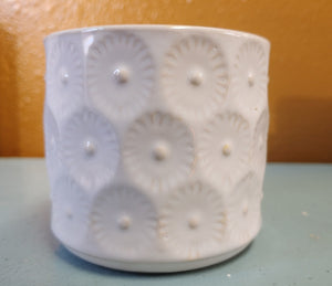 Classic Designs 3" glazed ceramic planter white mini succulent pot with drainage