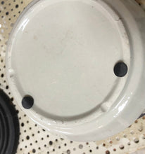 Load image into Gallery viewer, White and green leaf print antique planter with attached saucer 5&quot;