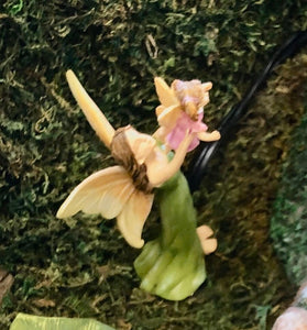 Fairy Mom Holding Lifting her Fairy Daughter in the air| Fairy Garden DIY Figurine Dollhouse Accessory | MG358