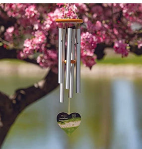 Wind Chime Chimes Heart Dog Remembrance | Forever Remembered Forever Missed | Rainbow Bridge