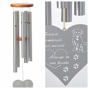 Wind Chime Chimes Heart Dog Remembrance | Forever Remembered Forever Missed | Rainbow Bridge
