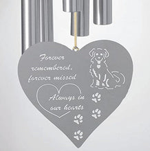 Load image into Gallery viewer, Wind Chime Chimes Heart Dog Remembrance | Forever Remembered Forever Missed | Rainbow Bridge